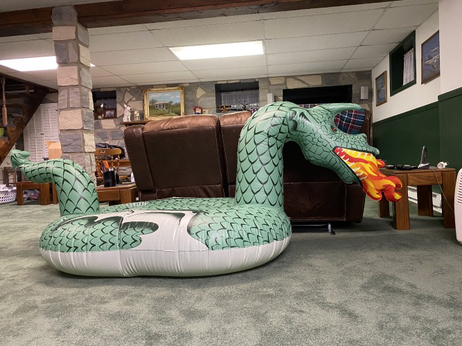 GoFloats Giant Inflatable Fire Dragon Float
