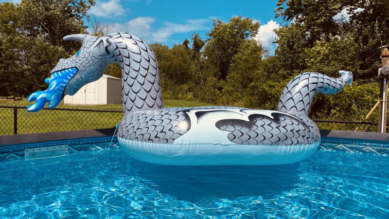 GoFloats Giant Inflatable Ice Dragon Float